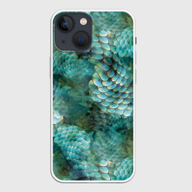 Чехол для iPhone 13 mini с принтом Чешуя русалки в Кировске,  |  | blue | color | fish | gray | green | mermaid | neyad | pattern | scales | sea | siren | skin | turquoise | wallpaper | water | бирюзовый | вода | зеленый | кожа | море | неяда | обои | паттерн | русалка | рыба | серый | сирена | цвет | чешуя