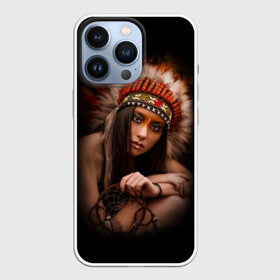 Чехол для iPhone 13 Pro с принтом Индейская девушка в Кировске,  |  | american | beauty | body | costume | dark | ethnic | face | girl | hair | look | national | nature | race | shaman | взгляд | волосы | девушка | женщина | индейский | индейцы | кор | костюм | краснокожий | красный | красота | лицо | ловец снов | макияж | 