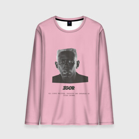 Мужской лонгслив 3D с принтом Tyler, The Creator (IGOR) в Кировске, 100% полиэстер | длинные рукава, круглый вырез горловины, полуприлегающий силуэт | Тематика изображения на принте: bomb | boy | cherry | creator | flower | igor | rap | tayler | the | tyler | альбом | игорь | криэйтор | музыка | реп | рэп | тайлер