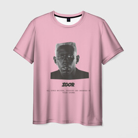 Мужская футболка 3D с принтом Tyler, The Creator (IGOR) в Кировске, 100% полиэфир | прямой крой, круглый вырез горловины, длина до линии бедер | Тематика изображения на принте: bomb | boy | cherry | creator | flower | igor | rap | tayler | the | tyler | альбом | игорь | криэйтор | музыка | реп | рэп | тайлер