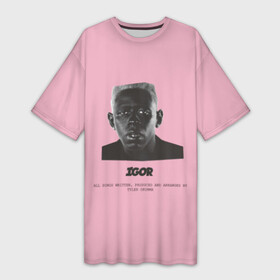 Платье-футболка 3D с принтом Tyler, The Creator (IGOR) в Кировске,  |  | bomb | boy | cherry | creator | flower | igor | rap | tayler | the | tyler | альбом | игорь | криэйтор | музыка | реп | рэп | тайлер