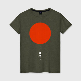 Женская футболка хлопок с принтом Солнечная система в Кировске, 100% хлопок | прямой крой, круглый вырез горловины, длина до линии бедер, слегка спущенное плечо | арт | земля | космос | луна | планеты | сатурн | солнце | юпитер