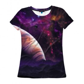 Женская футболка 3D с принтом Космос в Кировске, 100% полиэфир ( синтетическое хлопкоподобное полотно) | прямой крой, круглый вырез горловины, длина до линии бедер | astronomy | cosmos | galaxy | nebula | stars | universe | астрономия | вселенная | галактика | звезды | космос | небьюла | цветная
