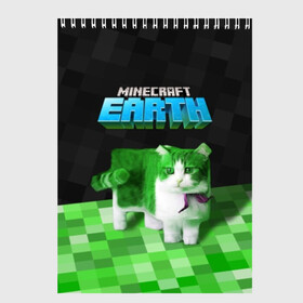 Скетчбук с принтом Minecraft EARTH - Котик в Кировске, 100% бумага
 | 48 листов, плотность листов — 100 г/м2, плотность картонной обложки — 250 г/м2. Листы скреплены сверху удобной пружинной спиралью | Тематика изображения на принте: craft | creeper | earth | game | green | logo | mine | minecraft | mobile | online | world | зеленый | земля | зомби | игра | крипер | лого | майкрафт | майнкрафт | мир | мобайл | онлайн | планета | синий | текстура