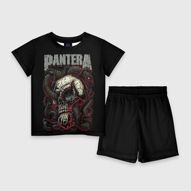 Детский костюм с шортами 3D с принтом Pantera в Кировске,  |  | Тематика изображения на принте: cowboys from hell | heavy metal | metal | pantera | глэм метал | грув метал | группы | метал | музыка | пантера | рок | хєви метал