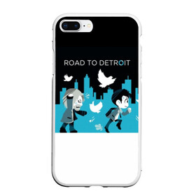 Чехол для iPhone 7Plus/8 Plus матовый с принтом ROAD TO DETROIT в Кировске, Силикон | Область печати: задняя сторона чехла, без боковых панелей | Тематика изображения на принте: 2038 | become | connor | dbh | dbhpk19 | gavin reed | human | quantic | reed | reed900 | rk800 | rk900 | андроид | девиант | детройт | кара | квест | коннор | маркус