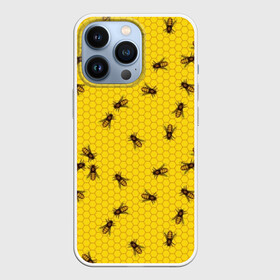 Чехол для iPhone 13 Pro с принтом Пчелы в сотах в Кировске,  |  | bee | beehive | brown | bug | honey | honeycomb | insect | toiler | yellow | букашка | желтый | коричневый | мёд | насекомое | пчела | соты | труженик | улей