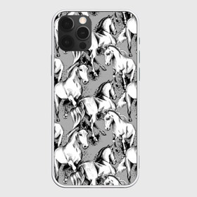 Чехол для iPhone 12 Pro Max с принтом Белые лошади в Кировске, Силикон |  | animal | black | cool | gray | hooves | horse | illustration | mane | mustang | muzzle | running | speed | tail | white | бег | белый | грива | животное | иллюстрация | копыта | лошадь | мустанг | прикольно | серый | скорость | хвост | черный