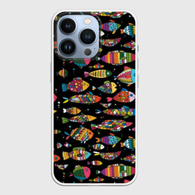 Чехол для iPhone 13 Pro с принтом Разноцветные рыбы в Кировске,  |  | abstraction | art | bright | colorful | cool | fin | fish | funny | tail | water | абстракция | арт | вода | плавник | прикольно | разноцветный | рыба | смешно | хвост | яркий