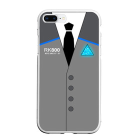 Чехол для iPhone 7Plus/8 Plus матовый с принтом RK800 CONNOR в Кировске, Силикон | Область печати: задняя сторона чехла, без боковых панелей | action | ai | android | connor | dbhpk19 | detroit become human | rk 800 | rk 900 | андроиды | детектив | игра | интерактивное кино | кара | коннор | логотип | маркус | роботы | фирменный стиль | экшн