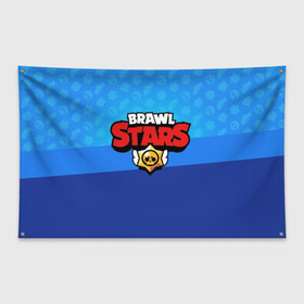 Флаг-баннер с принтом BRAWL STARS в Кировске, 100% полиэстер | размер 67 х 109 см, плотность ткани — 95 г/м2; по краям флага есть четыре люверса для крепления | brawl | bull | colt | crow | el primo | game | games | leon | moba | online | penny | poco | shelly | spike | star | stars | wanted | брав | бравл | браво | звезда | звезды | игра | игры | лого | моба | онлайн | старс