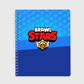 Тетрадь с принтом BRAWL STARS в Кировске, 100% бумага | 48 листов, плотность листов — 60 г/м2, плотность картонной обложки — 250 г/м2. Листы скреплены сбоку удобной пружинной спиралью. Уголки страниц и обложки скругленные. Цвет линий — светло-серый
 | brawl | bull | colt | crow | el primo | game | games | leon | moba | online | penny | poco | shelly | spike | star | stars | wanted | брав | бравл | браво | звезда | звезды | игра | игры | лого | моба | онлайн | старс