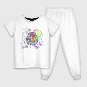 Детская пижама хлопок с принтом Полушария мозга в Кировске, 100% хлопок |  брюки и футболка прямого кроя, без карманов, на брюках мягкая резинка на поясе и по низу штанин
 | 