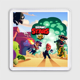 Магнит 55*55 с принтом BRAWL STARS в Кировске, Пластик | Размер: 65*65 мм; Размер печати: 55*55 мм | Тематика изображения на принте: brawl | bull | colt | crow | el primo | game | games | leon | moba | online | penny | poco | shelly | spike | star | stars | wanted | брав | бравл | браво | звезда | звезды | игра | игры | лого | моба | онлайн | старс