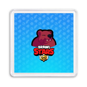 Магнит 55*55 с принтом Bear - BRAWL STARS в Кировске, Пластик | Размер: 65*65 мм; Размер печати: 55*55 мм | bear | brawl | bull | colt | crow | el primo | game | games | leon | moba | online | penny | poco | shelly | spike | star | stars | wanted | брав | бравл | браво | звезда | звезды | игра | игры | моба | онлайн | старс