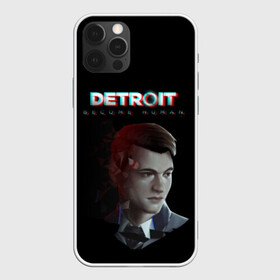 Чехол для iPhone 12 Pro с принтом Detroit: Become Human. в Кировске, силикон | область печати: задняя сторона чехла, без боковых панелей | become human | connor | dbh | dbhpk19 | detroit | detroit city | glitch | абстракция | геометрия | детройт | игра | коннор | надпись | стать человеком | текстура | треугольник | треугольники