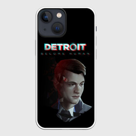 Чехол для iPhone 13 mini с принтом Detroit: Become Human. в Кировске,  |  | become human | connor | dbh | dbhpk19 | detroit | detroit city | glitch | абстракция | геометрия | детройт | игра | коннор | надпись | стать человеком | текстура | треугольник | треугольники