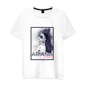 Мужская футболка хлопок с принтом Ariana Grande в Кировске, 100% хлопок | прямой крой, круглый вырез горловины, длина до линии бедер, слегка спущенное плечо. | ariana | ariana grande | ариана гранде
