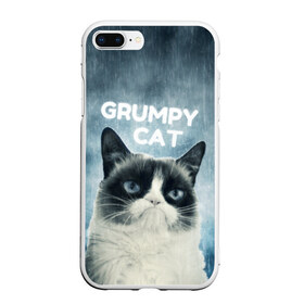 Чехол для iPhone 7Plus/8 Plus матовый с принтом Grumpy Cat в Кировске, Силикон | Область печати: задняя сторона чехла, без боковых панелей | кот | котики | коты | мем | мемы | сердитый кот