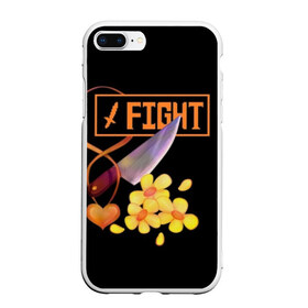 Чехол для iPhone 7Plus/8 Plus матовый с принтом FIGHT в Кировске, Силикон | Область печати: задняя сторона чехла, без боковых панелей | alphys | animation | asriel | comic dub | comic dubs | deltarune | gaming | toriel | undertale | андертеил | история | подземная | фриск | чай тв | чара