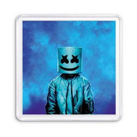 Магнит 55*55 с принтом Marshmello в Кировске, Пластик | Размер: 65*65 мм; Размер печати: 55*55 мм | fortnite | joytime | marshmallow | marshmello | маршмелло | маршмеллоу | фортнайт