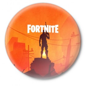 Значок с принтом Fortnite. в Кировске,  металл | круглая форма, металлическая застежка в виде булавки | 3d | fortnite | абстракция | дизайн | закат | игра | искусство | минимализм | надпись | оружие | природа | силуэт | текстура