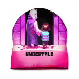 Шапка 3D с принтом UNDERTALE в Кировске, 100% полиэстер | универсальный размер, печать по всей поверхности изделия | game | undertale | азриэль дримурр | альфис | андайн | андертейл | асгор дримурр | добро | дьявол | зло | игра | игры | кости | меттатон | папирус | санс | стрела | ториэль | трезубец | фриск | чара | черный