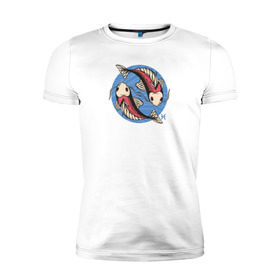 Мужская футболка премиум с принтом Знак Зодиака Рыбы в Кировске, 92% хлопок, 8% лайкра | приталенный силуэт, круглый вырез ворота, длина до линии бедра, короткий рукав | знак | знаки зодиака | зодиак | рыба | рыбы