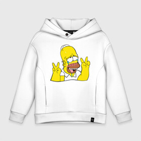 Детское худи Oversize хлопок с принтом Homer Ahegao в Кировске, френч-терри — 70% хлопок, 30% полиэстер. Мягкий теплый начес внутри —100% хлопок | боковые карманы, эластичные манжеты и нижняя кромка, капюшон на магнитной кнопке | Тематика изображения на принте: ahegao | anime | homer | kawaii | manga | simpson | аниме | ахегао | гомер | кавай | манга | симпсон