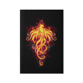 Обложка для паспорта матовая кожа с принтом Огненный Феникс в Кировске, натуральная матовая кожа | размер 19,3 х 13,7 см; прозрачные пластиковые крепления | огненный феникс