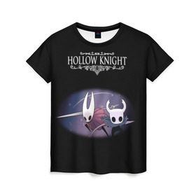 Женская футболка 3D с принтом Hollow Knight. в Кировске, 100% полиэфир ( синтетическое хлопкоподобное полотно) | прямой крой, круглый вырез горловины, длина до линии бедер | 3d | hollow knight | игра | полый рыцарь | холлоу найт