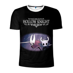 Мужская футболка 3D спортивная с принтом Hollow Knight. в Кировске, 100% полиэстер с улучшенными характеристиками | приталенный силуэт, круглая горловина, широкие плечи, сужается к линии бедра | Тематика изображения на принте: 3d | hollow knight | игра | полый рыцарь | холлоу найт