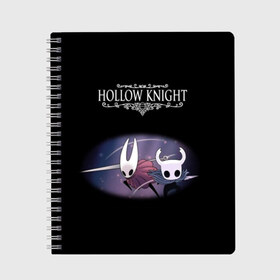 Тетрадь с принтом Hollow Knight в Кировске, 100% бумага | 48 листов, плотность листов — 60 г/м2, плотность картонной обложки — 250 г/м2. Листы скреплены сбоку удобной пружинной спиралью. Уголки страниц и обложки скругленные. Цвет линий — светло-серый
 | Тематика изображения на принте: 3d | hollow knight | игра | полый рыцарь | холлоу найт