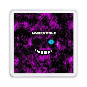 Магнит 55*55 с принтом Undertale Sans. в Кировске, Пластик | Размер: 65*65 мм; Размер печати: 55*55 мм | 3d | pixel | sans | undertale | абстракция | андертейл | без глаз | игра | надпись | пиксель | пикселя | подземная история | текстура