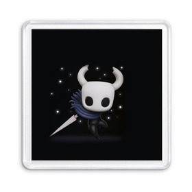 Магнит 55*55 с принтом Hollow Knight в Кировске, Пластик | Размер: 65*65 мм; Размер печати: 55*55 мм | hollow knight | детская | для детей | игра | компьютерная игра | королевство | рыцарь | темный рыцарь | холлов кнайт | экшен