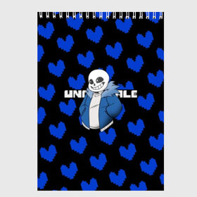 Скетчбук с принтом Undertale в Кировске, 100% бумага
 | 48 листов, плотность листов — 100 г/м2, плотность картонной обложки — 250 г/м2. Листы скреплены сверху удобной пружинной спиралью | 3d | pattern | pixel | sans | undertale | абстракция | андертейл | без глаз | игра | надпись | паттерн | пиксель | пикселя | подземная история | сердце | текстура