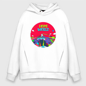 Мужское худи Oversize хлопок с принтом HOPE WORLD в Кировске, френч-терри — 70% хлопок, 30% полиэстер. Мягкий теплый начес внутри —100% хлопок | боковые карманы, эластичные манжеты и нижняя кромка, капюшон на магнитной кнопке | bts | bts 2019 | bts hope world скачать | bts песни | hope world | hope world j hope | hope world скачать | k pop