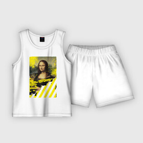 Детская пижама с шортами хлопок с принтом mona lisa в Кировске,  |  | impressionism off white | mona lisa | off white | off white купить | off white мужской | off white цена