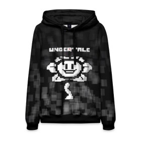 Мужская толстовка 3D с принтом Undertale. в Кировске, 100% полиэстер | двухслойный капюшон со шнурком для регулировки, мягкие манжеты на рукавах и по низу толстовки, спереди карман-кенгуру с мягким внутренним слоем. | 3d | pixel | undertale | абстракция | андертейл | геометрия | игра | надпись | пиксель | пикселя | подземная история | текстура | цветок