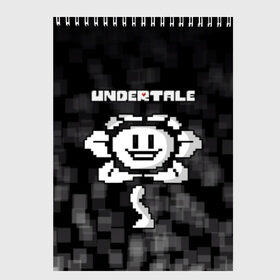 Скетчбук с принтом Undertale в Кировске, 100% бумага
 | 48 листов, плотность листов — 100 г/м2, плотность картонной обложки — 250 г/м2. Листы скреплены сверху удобной пружинной спиралью | 3d | pixel | undertale | абстракция | андертейл | геометрия | игра | надпись | пиксель | пикселя | подземная история | текстура | цветок