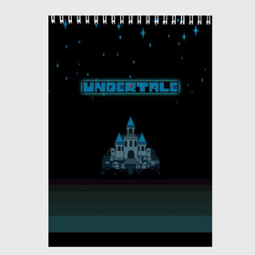 Скетчбук с принтом Undertale (Замок) в Кировске, 100% бумага
 | 48 листов, плотность листов — 100 г/м2, плотность картонной обложки — 250 г/м2. Листы скреплены сверху удобной пружинной спиралью | 3d | pixel | undertale | абстракция | андертейл | волшебный | волшебство | геометрия | замок | звезды | игра | надпись | пиксель | пикселя | подземная история | текстура