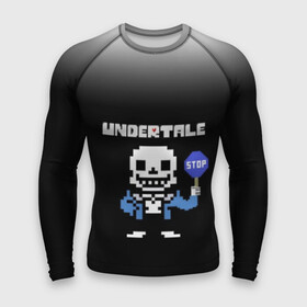 Мужской рашгард 3D с принтом Undertale STOP. в Кировске,  |  | 3d | pixel | sans | stop | undertale | абстракция | алфавит | андертейл | буквы | геометрия | знак | игра | надпись | пиксель | пикселя | подземная история | текстура