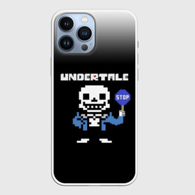 Чехол для iPhone 13 Pro Max с принтом Undertale STOP. в Кировске,  |  | 3d | pixel | sans | stop | undertale | абстракция | алфавит | андертейл | буквы | геометрия | знак | игра | надпись | пиксель | пикселя | подземная история | текстура