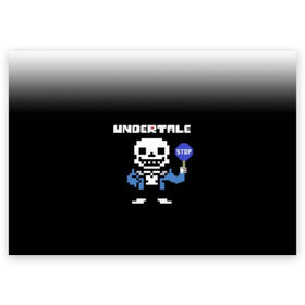 Поздравительная открытка с принтом Undertale STOP. в Кировске, 100% бумага | плотность бумаги 280 г/м2, матовая, на обратной стороне линовка и место для марки
 | 3d | pixel | sans | stop | undertale | абстракция | алфавит | андертейл | буквы | геометрия | знак | игра | надпись | пиксель | пикселя | подземная история | текстура