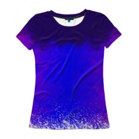 Женская футболка 3D с принтом фиолетовые разводы в Кировске, 100% полиэфир ( синтетическое хлопкоподобное полотно) | прямой крой, круглый вырез горловины, длина до линии бедер | 