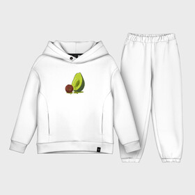 Детский костюм хлопок Oversize с принтом Avocado R.I.P. в Кировске,  |  | авокадо | арт | веган | вегетарианец | вкусняшка | еда | жиры | зеленый | зож | косточка | милый | овощи | пп | фрукты | юмор
