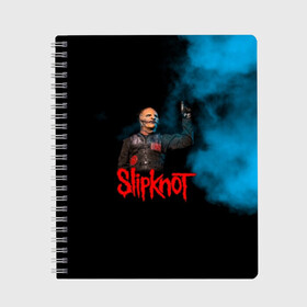 Тетрадь с принтом Slipknot в Кировске, 100% бумага | 48 листов, плотность листов — 60 г/м2, плотность картонной обложки — 250 г/м2. Листы скреплены сбоку удобной пружинной спиралью. Уголки страниц и обложки скругленные. Цвет линий — светло-серый
 | Тематика изображения на принте: slipknot | джей вайнберг | кори тейлор | крис фен | крэйг джонс | метал | мик томсон | музыка | петля | рок | сид уилсон | скользящий узел | слайпкнот | слипкнот | слипнот | удавка