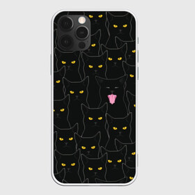 Чехол для iPhone 12 Pro Max с принтом Чёрные коты в Кировске, Силикон |  | black | cat | eyes | halloween | kitten | look | magic | muzzle | mysticism | witch | witchcraft | yellow | ведьма | взгляд | глаза | желтый | колдовство | кот | котёнок | котик | кошачья | магия | мистика | хэллоуин | черный