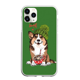 Чехол для iPhone 11 Pro матовый с принтом Love is sweet в Кировске, Силикон |  | animal | breed | brown | corgi | cute | dog | funny | green | hat | heart | slogan | text | white | белый | животное | забавный | зеленый | корги | коричневый | милый | пёс | порода | сердце | слоган | собака | текст | шапка