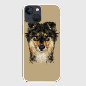 Чехол для iPhone 13 mini с принтом Sheltie в Кировске,  |  | animal | black | breed | brown | cute | dog | drawing | eyes | kind | look | muzzle | portrait | red | взгляд | глаза | добрый | животное | коричневый | милый | пёс | порода | портрет | рисунок | рыжий | собака | черный | шелти